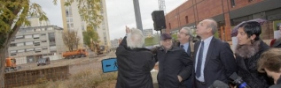 François REBSAMEN lance les travaux de restructuration de la place de Fontaine d'Ouche