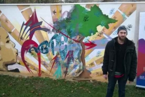 A l'inauguration d'une fresque, en traînant les pieds j'y suis allé !!!  Mais ! Mais !