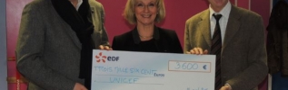 Nuit de l'Eau à Chenôve, EDF remet un chèque de 3 600 euros à l'UNICEF