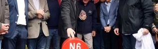 Pose de la 1ère borne de la Nationale 6 "retrouvée" à Bel Air - La Rochepot