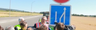 Pose du 1er panneau 80 KM/H en Côte-d'Or