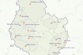 104 villes de Bourgogne-Franche-Comté, lauréates du programme « Petites villes de demain » (dont 14 en Côte-d'Or)