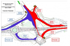 Echangeur d'Ahuy - LiNo-RN274 : Phasage des travaux janvier - juin 2023 