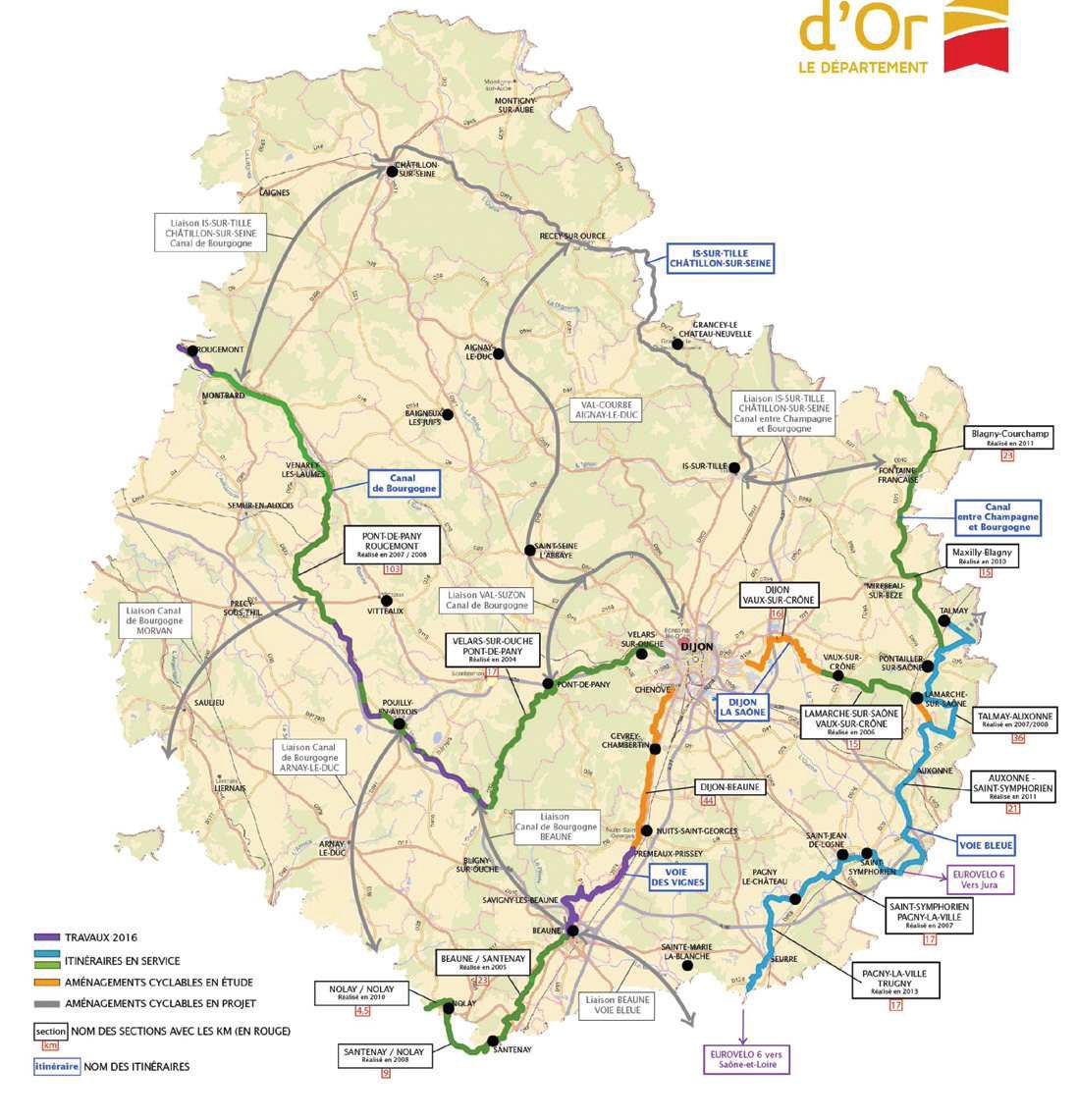 Les v&eacute;loroutes, les &eacute;quipements sur le territoire.