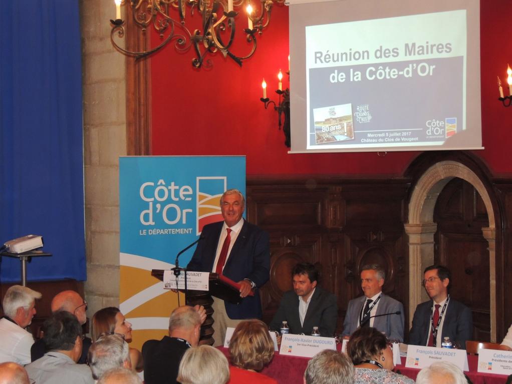 Conseil D&eacute;partemental de la C&ocirc;te-d'Or. La r&eacute;union des maires au Clos Vougeot