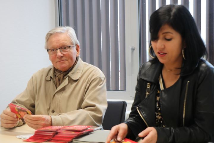 Gilbert Menu, maire de Talant et Hortense Bourguignon directrice
