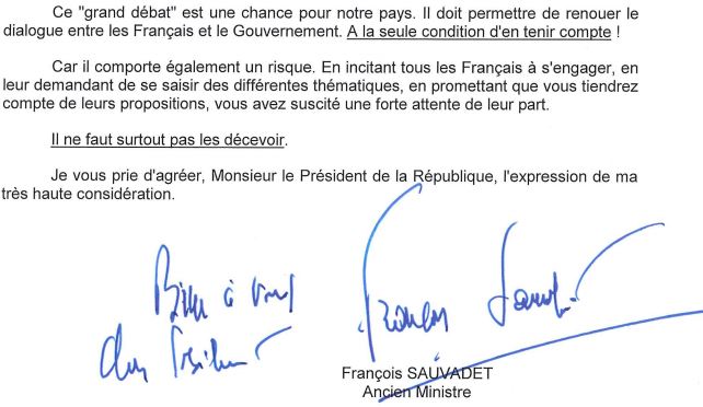 lettre de Fran&ccedil;ois Sauvadet &agrave; Emmanuel Macron