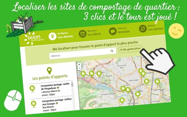 Localiser les sites de compostage de quartier : 3 clics et le tour est jou&eacute; !