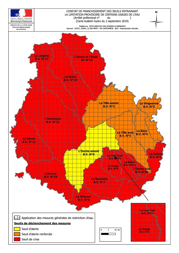 La s&eacute;cheresse s'accentue encore dans le d&eacute;partement de la C&ocirc;te-d'Or.