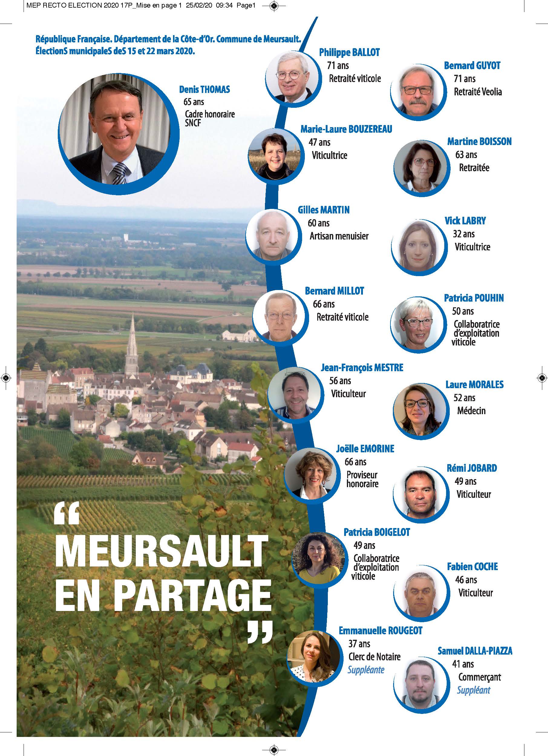 #electionsmunicipales2020 : Meursault en partage