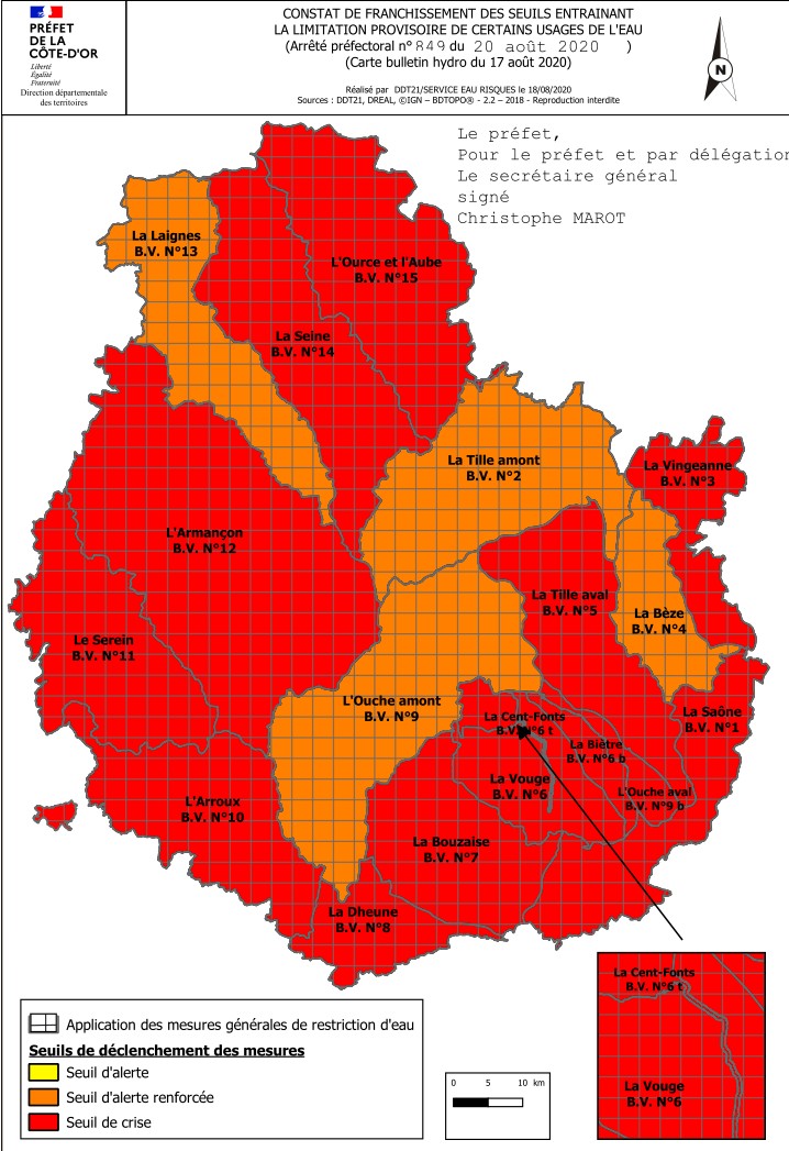SECHERESSE : La situation de crise se g&eacute;n&eacute;ralise en C&ocirc;te-d'Or