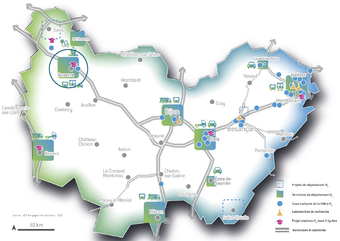 La r&eacute;gion Bourgogne-Franche-Comt&eacute;, territoire d'hydrog&egrave;ne