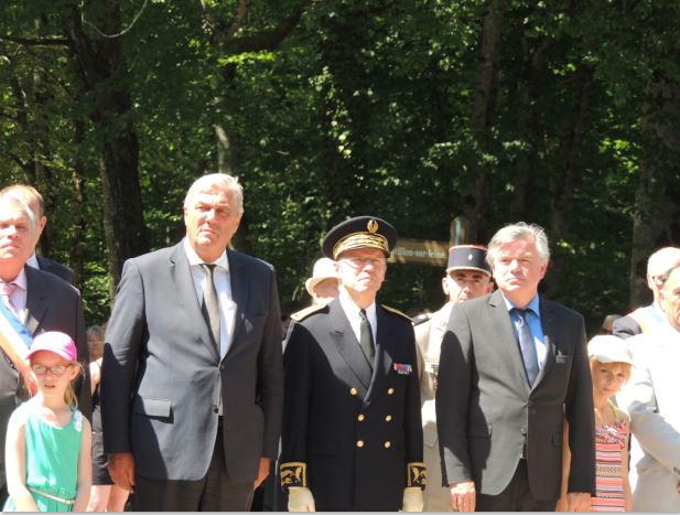 C&eacute;r&eacute;monie comm&eacute;morative de la bataille de la for&ecirc;t de Ch&acirc;tillon.