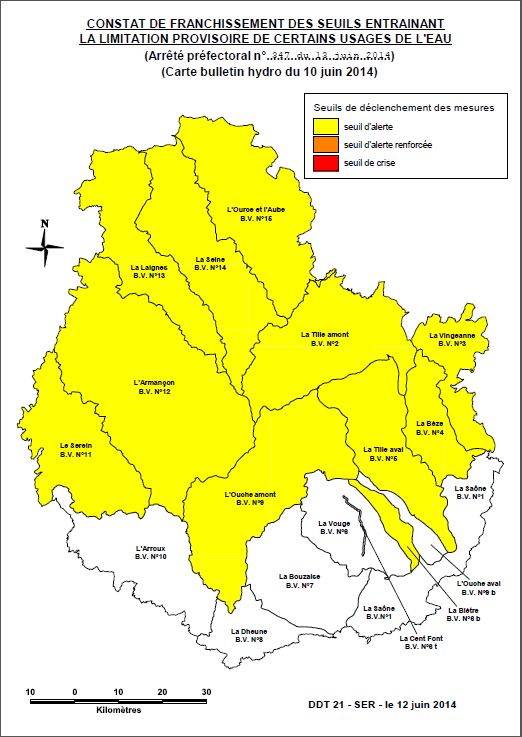 Gestion de la ressource en eau en C&ocirc;te-d'Or. 
