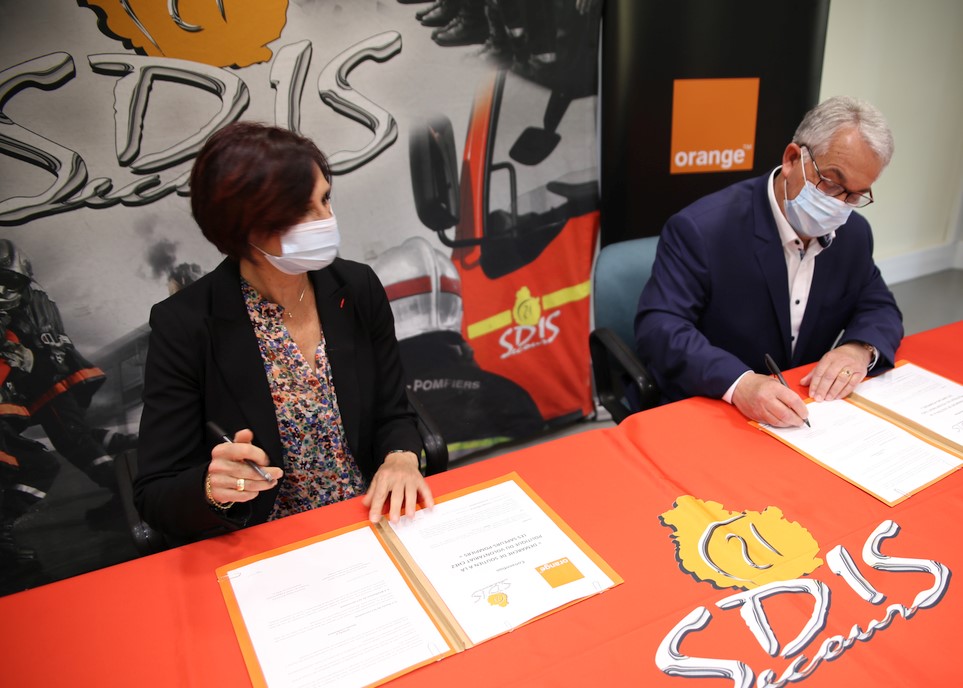 Orange signe une convention avec le SDIS Côte-d'Or Orange signe une convention avec le SDIS Côte-d'Or